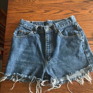 L.L. Bean Blue Jean Shorts with Distressed Hem